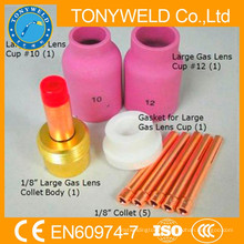 9 PK tig welding torch wp18 tig welding gun gas lens parts kits